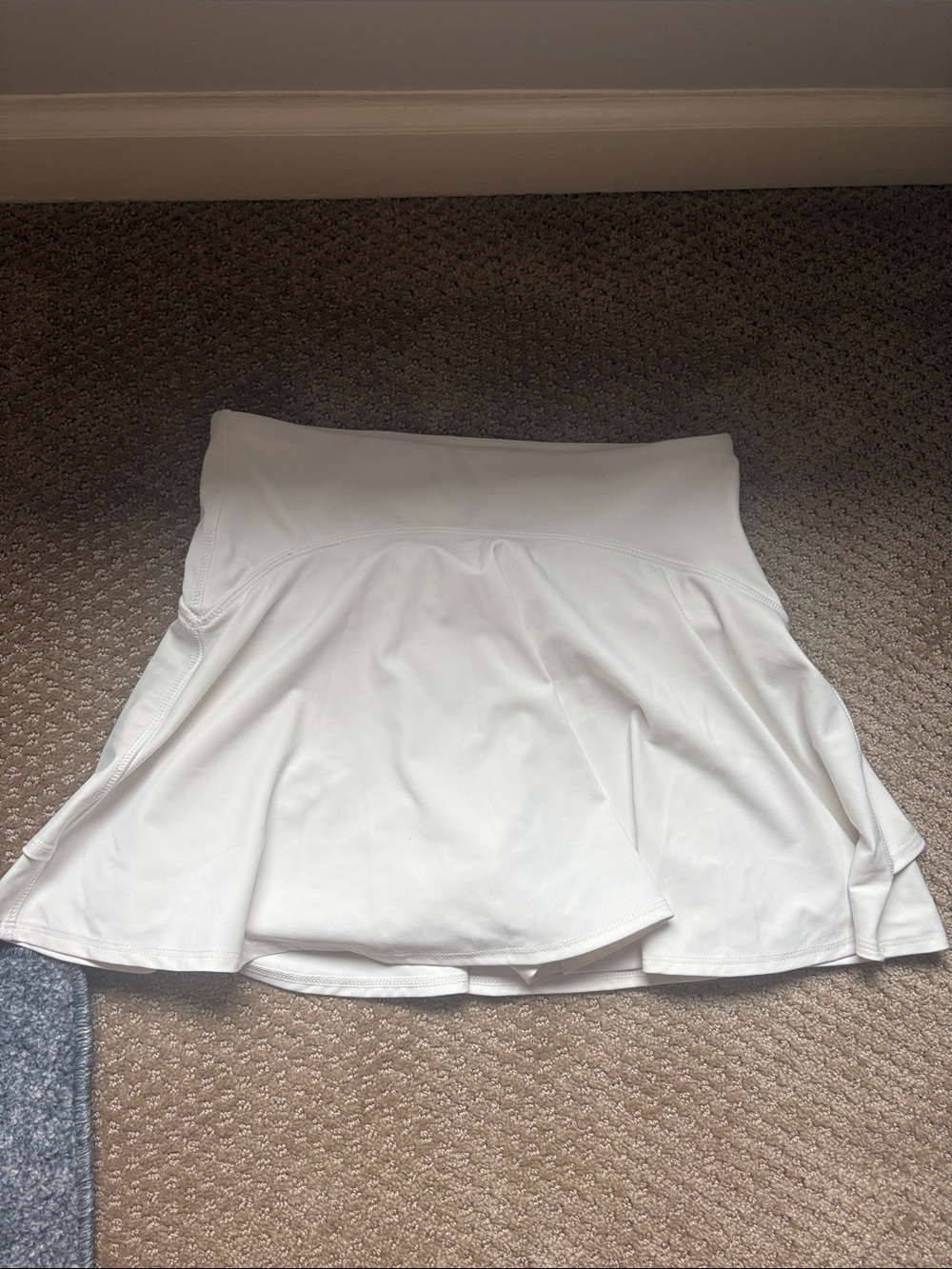 Women’s White Circle Skater Skirt with Built-In Liner